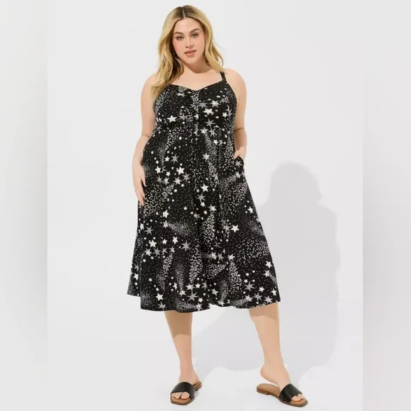 Torrid Plus Size - Midi Super Soft Button Front Dress - Picture 1 of 7